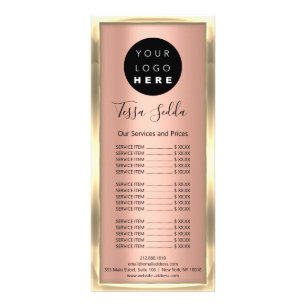 Hair Makeup Body Skin Care Logo Beauty Rose Golden Rack Card
