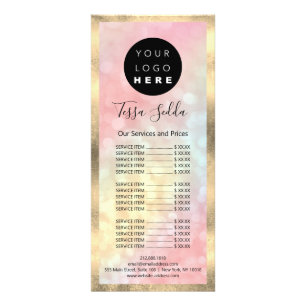 Hair Makeup Body Skin Care Logo Beauty Studio Gold Rack Card