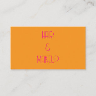 Hair & Makeup Hairstylist Orange Pink Colourful Business Card