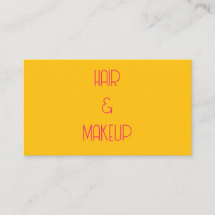 Hair & Makeup Hairstylist Yellow Orange Pink Business Card