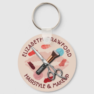 Hair Makeup Stylist Beauty Salon And Your Name Key Ring