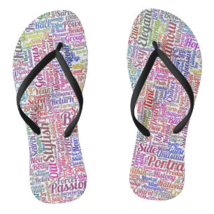 Hair Mode Pattern Text Word Cloud Jandals