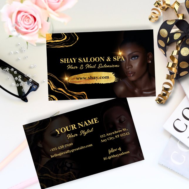 Hair Nail Salon Spa Lux  Business Card (Creator Uploaded)