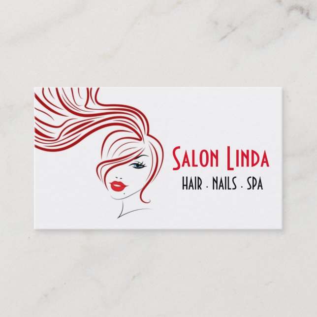 Hair Nails Salon & Spa Business Card (Front)