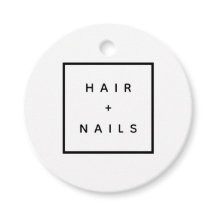 HAIR + NAILS stylist elegant logo round label