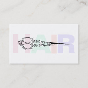*~* HAIR Pastels Simple Minimal Antique Scissors Business Card