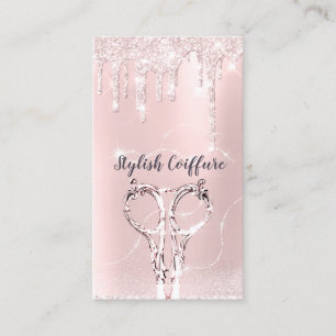 Hair Pinky Drip Glitter Coiffure Instagra Scissors Business Card