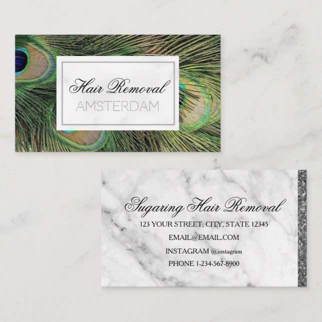 Hair Removal Marble Business Card (Front/Back)