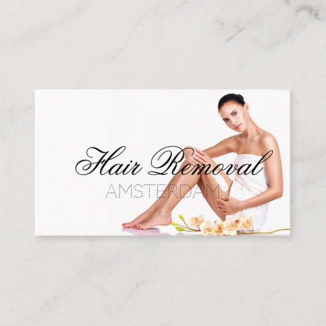 Hair Removal Skin Clinic Rose Gold Marble Business Card (Front)