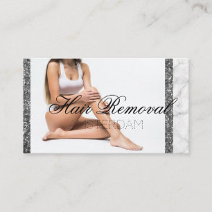 Hair Removal Skin Clinic Rose Gold Marble Business Card