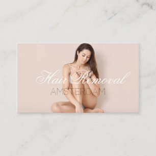 Hair Removal Skin Clinic Rose Gold Marble Business Card