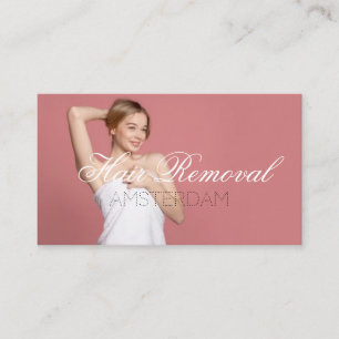 Hair Removal Skin Clinic Rose Gold Marble Business Card