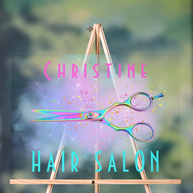 hair salon acrylic sign (Neutral)