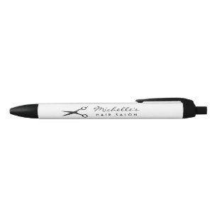Hair salon and barber shop custom promo black ink pen