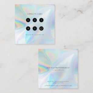 Hair Salon and Makeup Holographic Business Loyalty Card