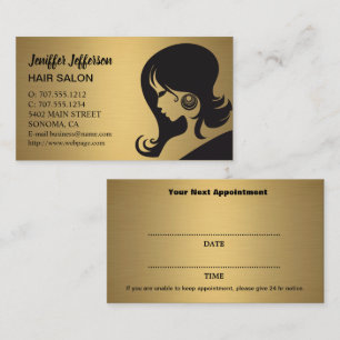 Hair Salon Appointment Business Card