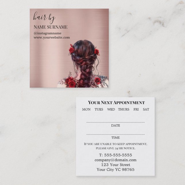 Hair Salon Appointment Business Card (Front/Back)