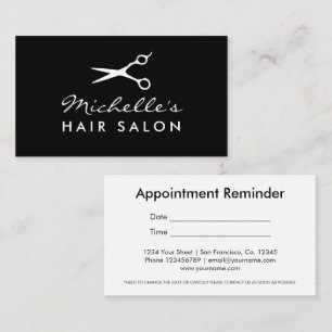 Hair salon appointment reminder card template