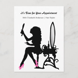Hair Salon Appointment Reminder Girly Hair Stylist Postcard