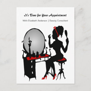 Hair Salon Appointment Reminder Red Shoes Woman Postcard