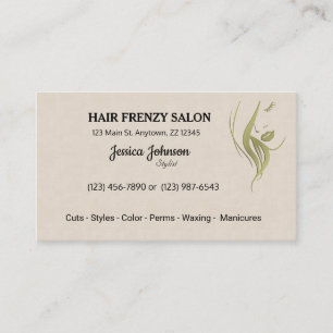 Hair Salon Beautician Business Cards