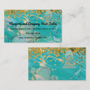 Hair Salon Beauty Parlour Retro Hairdryers Graphic Business Card