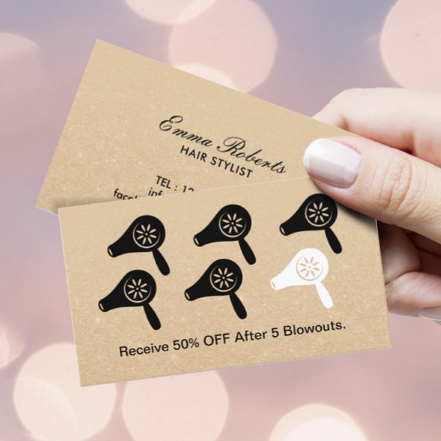 Hair Salon Blow Dry Bar Modern Hairstylist Loyalty Card (Creator Uploaded)