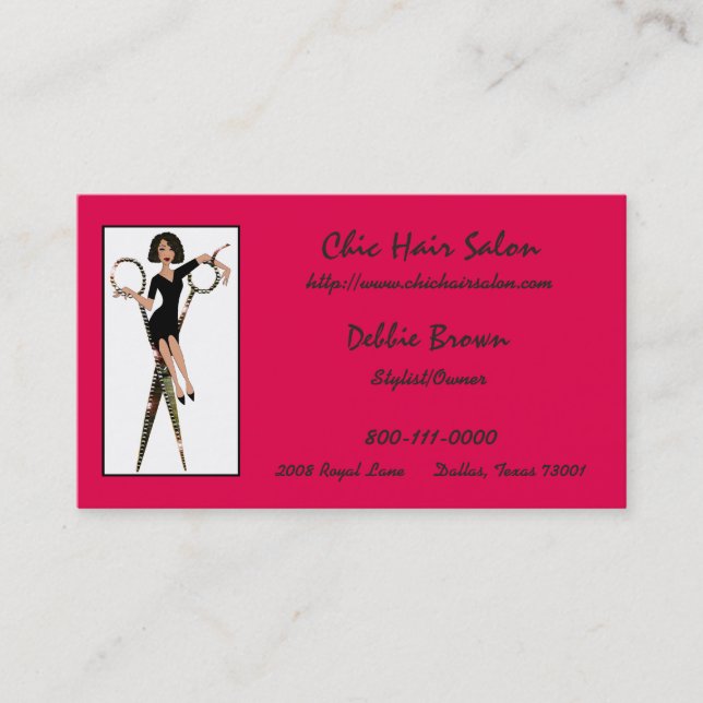 Hair Salon Business Cards With DIVAtude (Front)