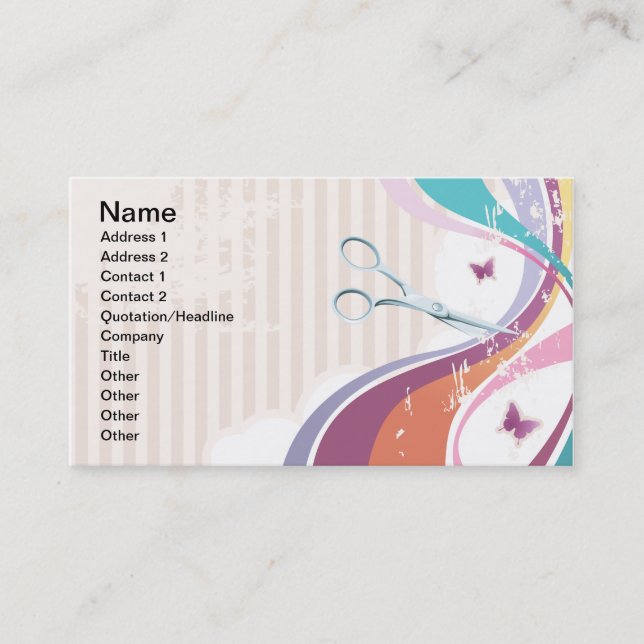 Hair Salon Butterfly Business Card (Front)