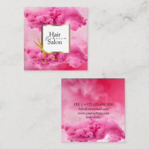 Hair Salon Colourful Typography Modern Hairstylist Square Business Card