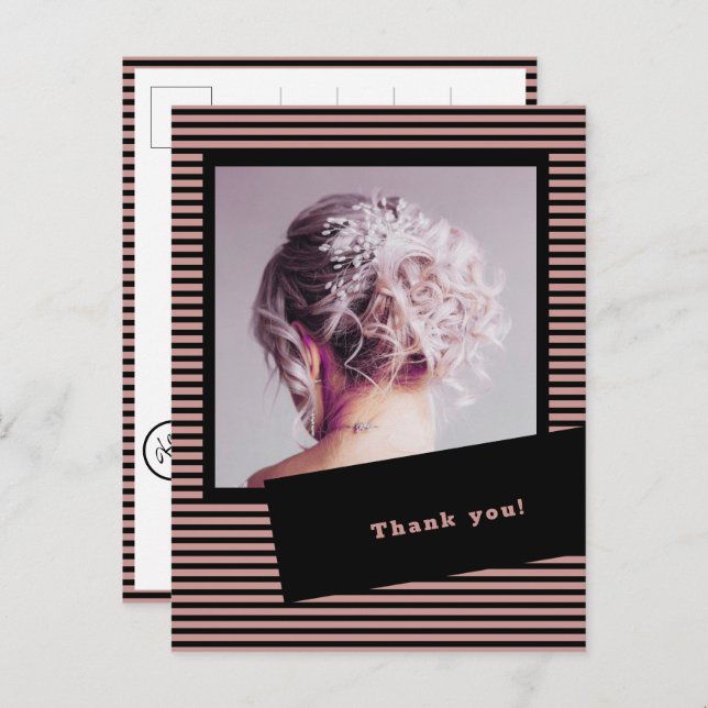 Hair Salon Custom Image Thank You Customer Postcard (Front/Back)