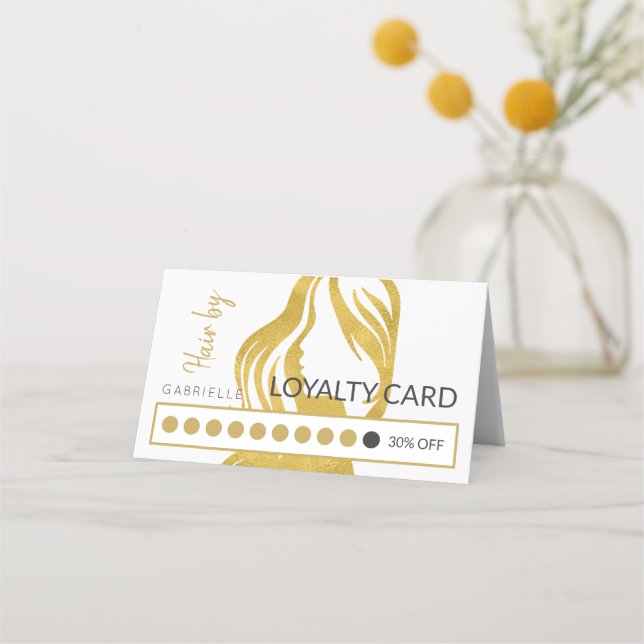 Hair salon customer loyalty punch card (Front)