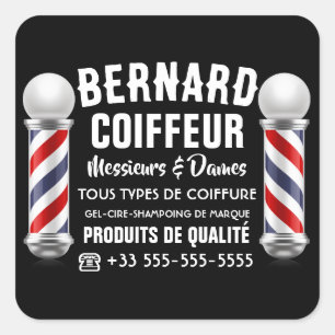 Hair salon decoration square sticker