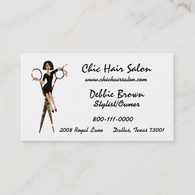 Hair Salon Diva (African American) Business Cards (Front)