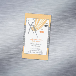 Hair Salon Dresser Magnetic Business Card