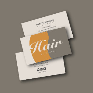Hair Salon Earth Tones Rustic Business Card