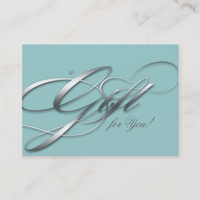 Hair Salon Gift Certificate Blue Silver (Front)
