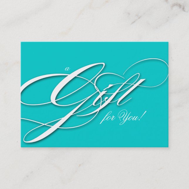 Hair Salon Gift Certificate Blue White (Front)
