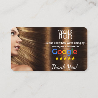 Hair salon Google Review Template With QR Business Card