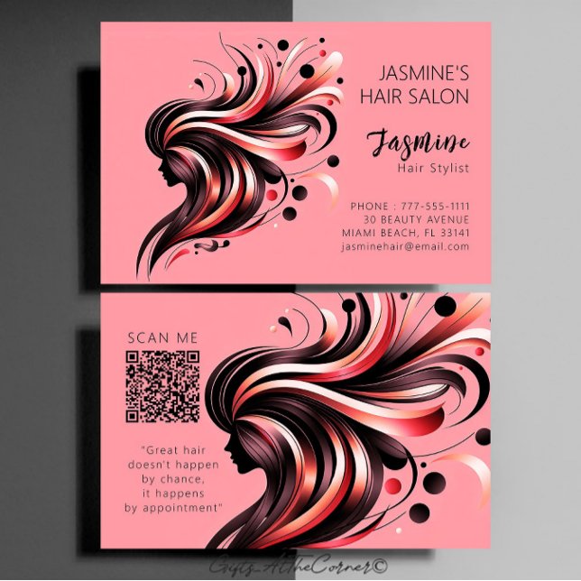 Hair Salon Hair Stylist Business Card (Creator Uploaded)