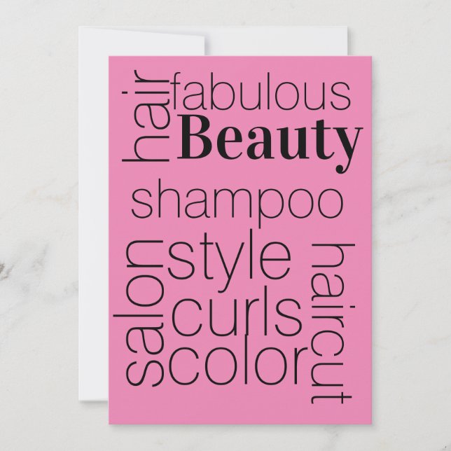 hair salon, invitation (Front)