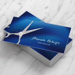 Hair Salon Modern Navy Blue & Silver Appointment