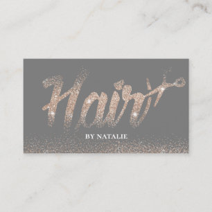 Hair Salon Modern Rose Gold Typograpy Appointment Card