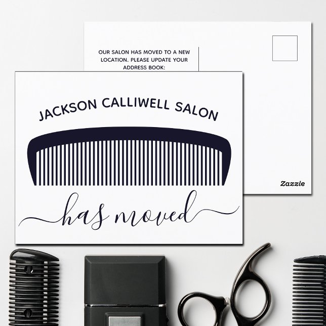 Hair Salon Moving Announcement Stylist New Address Postcard (Creator Uploaded)