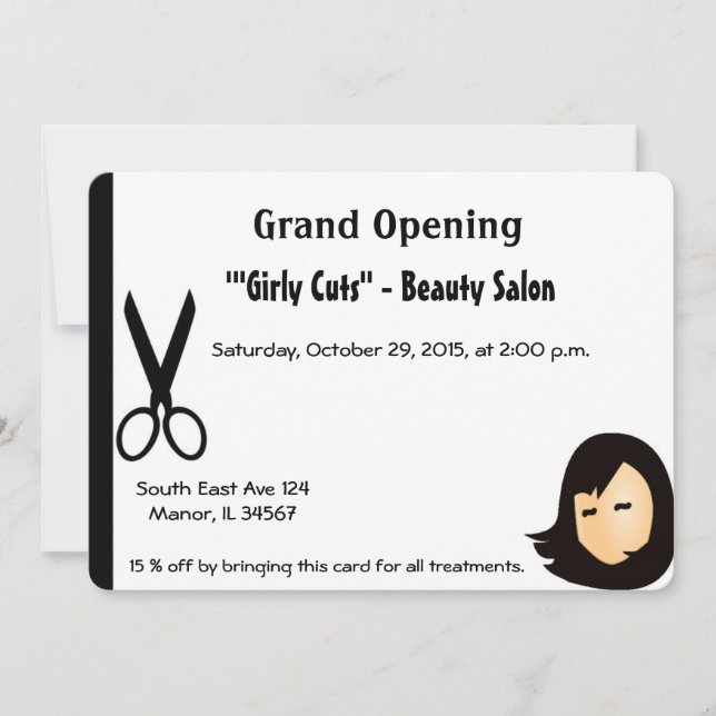 Hair Salon Opening Invitation (Front)