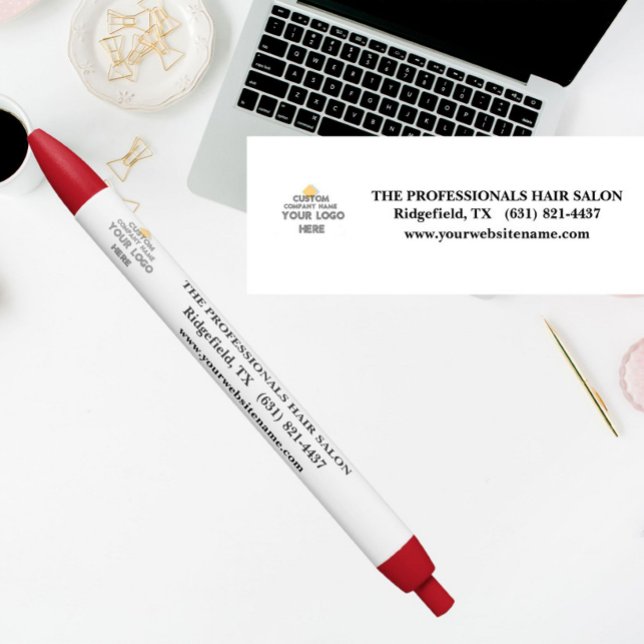 Hair Salon Personalized Logo Promotional  Black Ink Pen (Creator Uploaded)