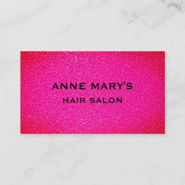 Hair Salon Pink Purple Glitter Hairdresser Girly Business Card (Front)