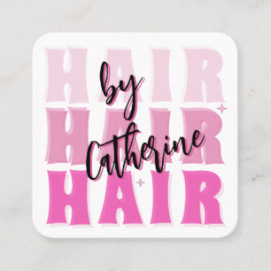  Hair Salon  Qr Code Bold Pink Retro Business card