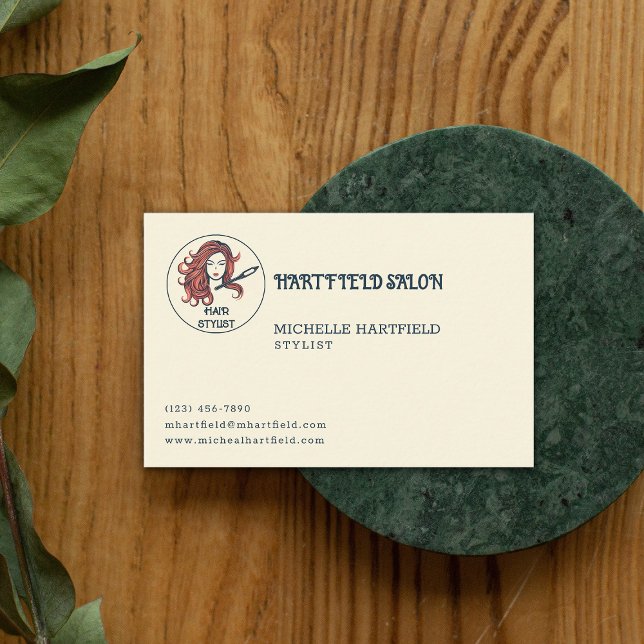 Hair Salon Retro Business Card (Creator Uploaded)