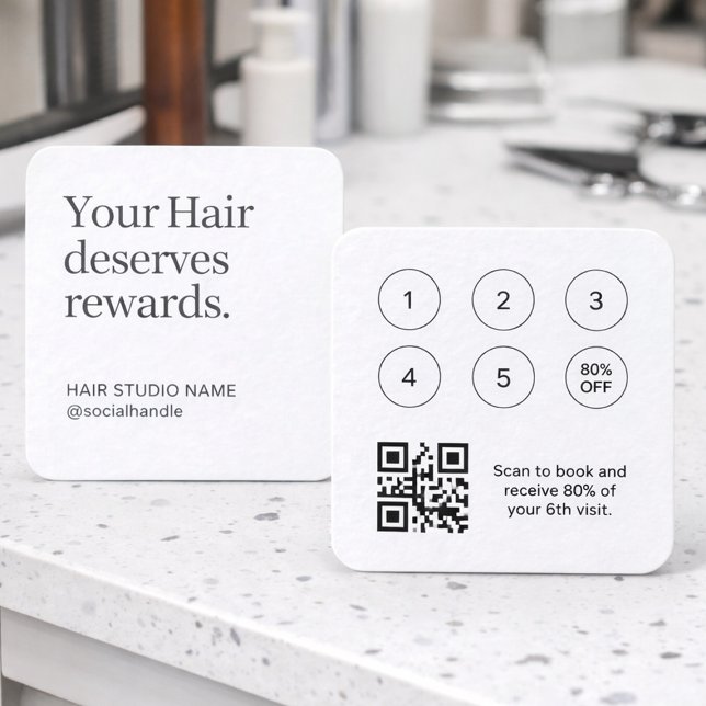 Hair Salon Rewards Loyalty Card QR Code (Creator Uploaded)